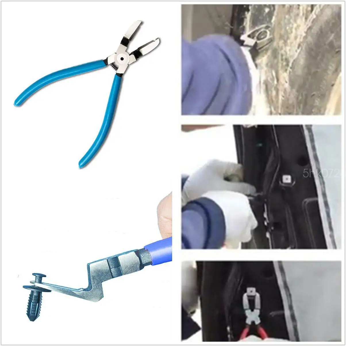 Tanie 17.5cm narzedzia samochodowe szczypce narzędzie Auto samochód spinka do tapicerki panel drzwi szczypce ukośne nity mocujące spinka do tapicerki Cutter Remover ściągacz