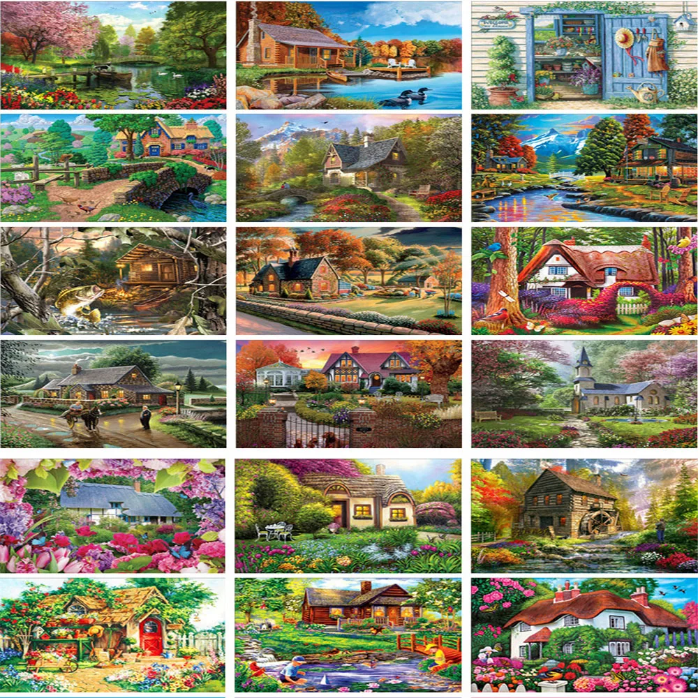 

5D DIY diamond Scenery house kit Craft Canvas Wall Decor cross paint stitch decoration mosaic gift christmas for home