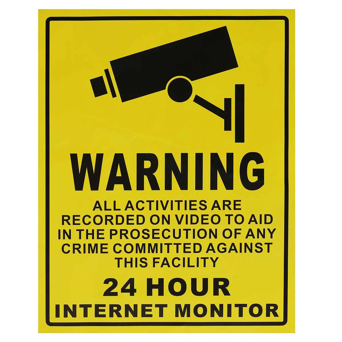 

24 HOUR SurveilIance Warning CCTV Camera Stickers Signs Decals 250MMx200MM