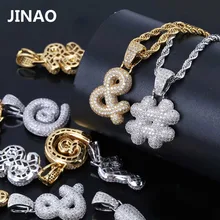 JINAO хип-хоп ювелирные изделия на заказ со льдом из пузырьков, вскрикивающий знак доллара, подвески со знаком, ожерелье с микро цирконием