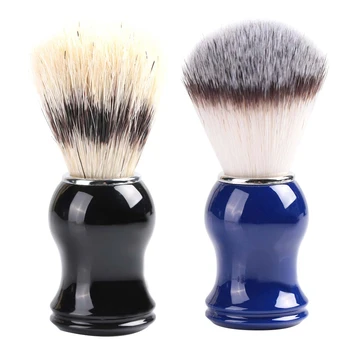 

2 Types Men Beard Moustache Shaving Brush Resin Handle Beard Shaving Tool