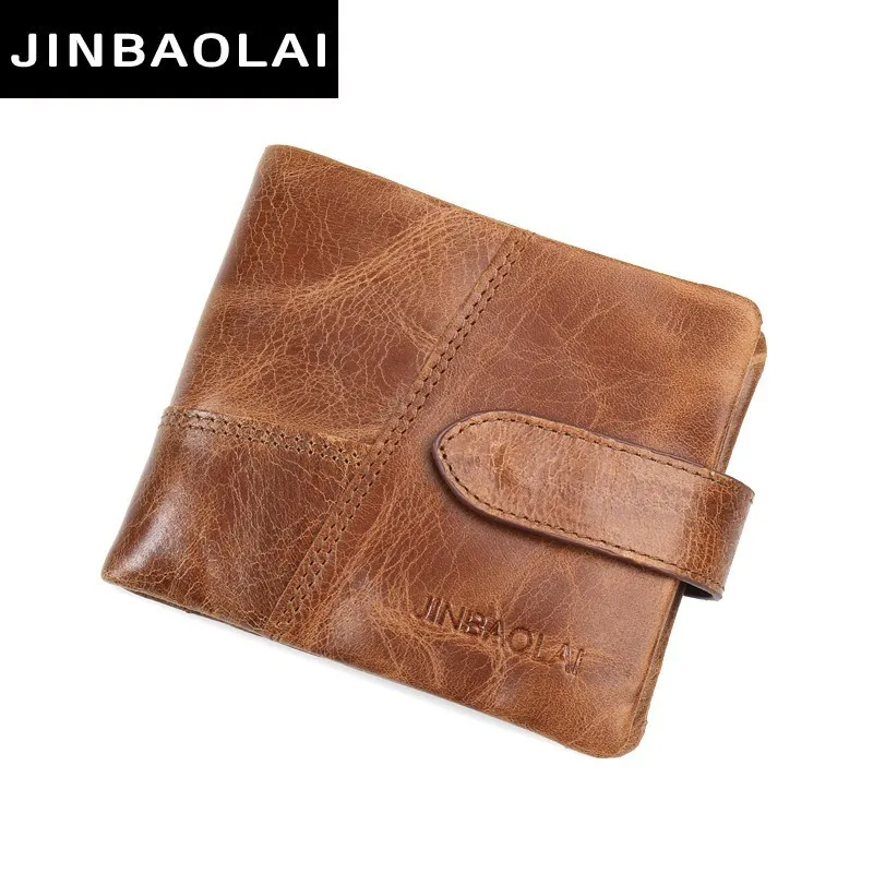 

New 100% Genuine Leather Men Wallets Man Famous Small Short portomonee with Coin Zipper Mini Male Purses Card Holder Walet