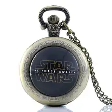 IBEINA Звездные войны тема Полный Охотник кварцевые гравированные Fob ретро кулон карманные часы цепь подарочные карманные часы Мужские кварцевые открытые