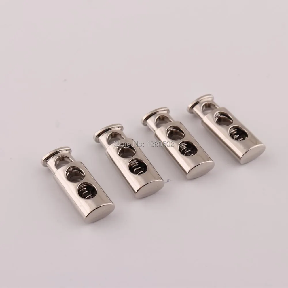 10pcs cord lock Silver double barrel toggle Cord end Stopper Rope Adjuster alloy durable paracord locks for sewing accessories | Дом и сад