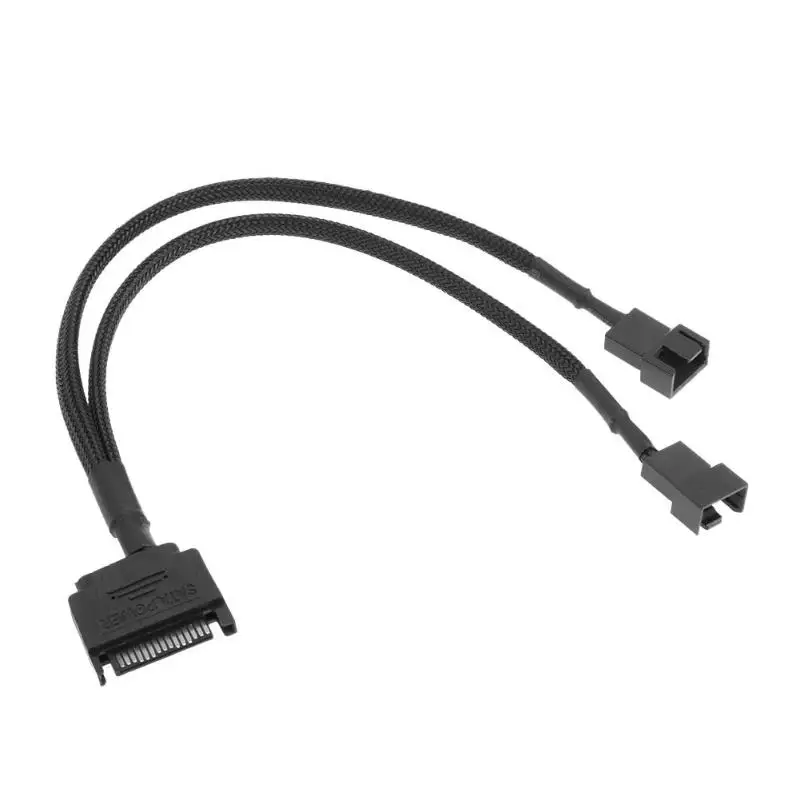 Кабель-удлинитель с рукавами SATA 15Pin на 2 варианта 3Pin 4Pin Fan power Adapter