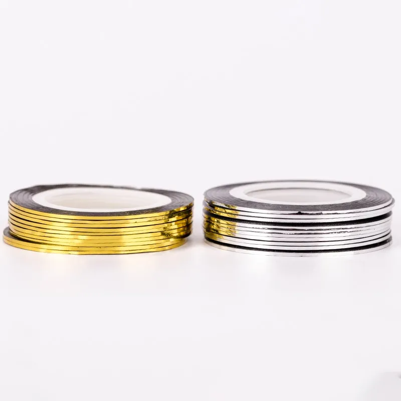 

WiRinef Nail Striping Tape Line Stickers Gold Silver Color Beauty Nail Tips DIY Design Manicure Decals Self Adhesive Tools