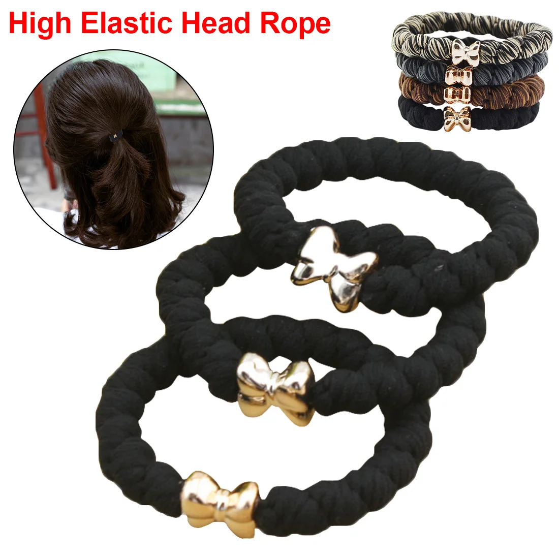 

5PCS/10PCSWomen Scrunchie Rubber Wide Thick Hair Rope Elastic Hair Bands Girls Hair Ties Headwear Hairband Ponytail Holders
