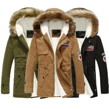 Parka Men Coats Winter Jacket Men Slim Thicken Fur Hooded Outwear Warm Coat Top Brand Clothing Casual Men's Coat Tops