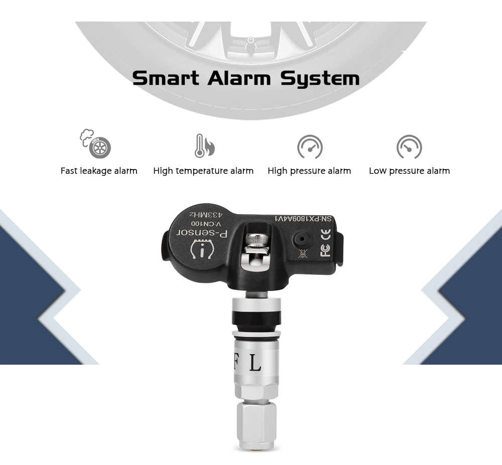 USB Android TPMS neumático de coche sistema de monitorización de la presión de los sensores internos de navegación Android de alarma de presión 0-116Psi - 2