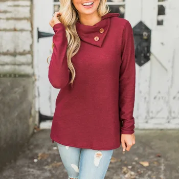 

Fashion Oblique Collar Women Sweatshirt Winter Autumn Solid 8 Color Harajuku Sudaderas Mujer Long Sleeve Pullovers Dropshipping