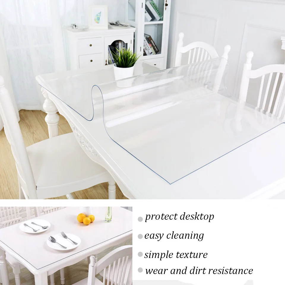 Soft Glass PVC Tablecloth Waterproof Anti Hot Oilproof Plastic Transparent Tablecloth Modern Dining Table Cloth/Cover Kitchen Soft Glass PVC Tablecloth Waterproof Anti Hot Oilproof Plastic Transparent Tablecloth Modern Dining Table Cloth/Cover Kitchen