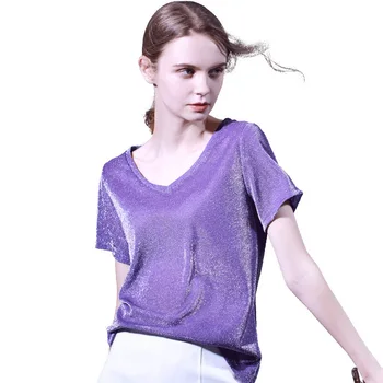 

2019 New Pattern Short Sleeve Woman Jacket V Lead Upper Garment T Shirt