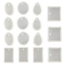 15 упаковок силиконовой смолы кулон плесень ювелирные изделия формы с подвесным отверстием для Diy ювелирных изделий ремесло 5 форм
