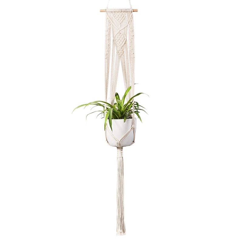

Macrame Plant Hanger - Handmade Indoor Wall Hanging Planter Plant Holder, Modern Boho Home Patio Garden Decor