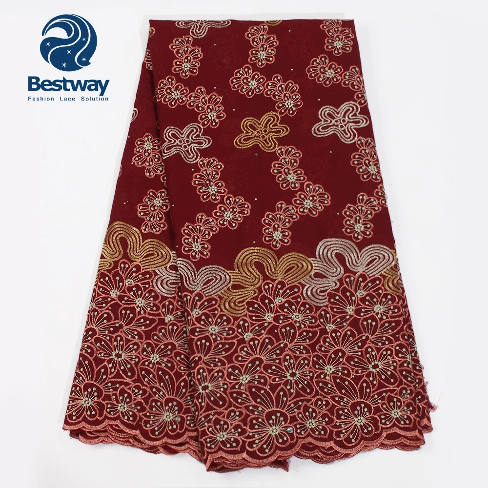 Bestway африканская Ткань кружево швейцарская вуаль хлопок вышивка нигерийский