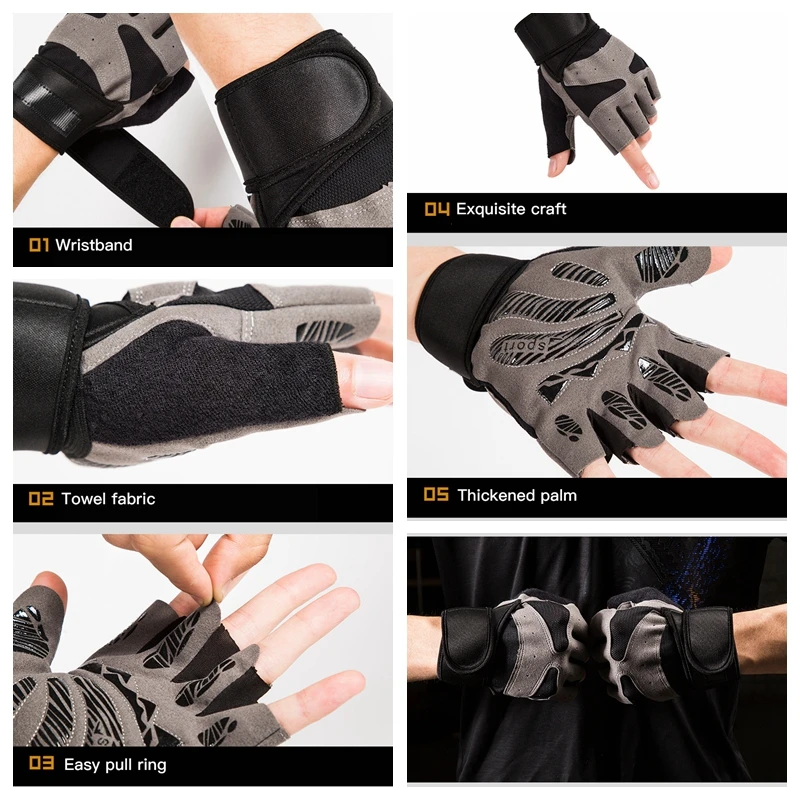 2019 New Gym Gloves Heavyweight Sports Exercise Weight Lifting Gloves Body Building Training Sport Fitness Gloves