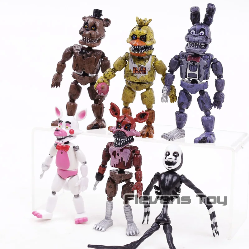 Five Nights at Freddy's Action Figures Set – Nightmare Freddy, Chica, Bonnie, Funtime Foxy PVC Toys – 6pcs image 3