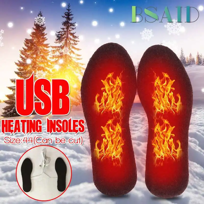 

BSAID Women Men Electric Heated Insoles Length Can Be Cut Insoles For Shoes Woman Men Foot Heater Shoe Insole Warmer Foot Pads