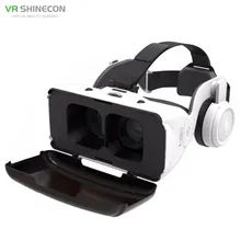 VR Shinecon G06E Casque Capacete Lente de Óculos De Realidade Virtual Para O Telefone Inteligente Google Papelão 3D Óculos De Fone De Ouvido 3D