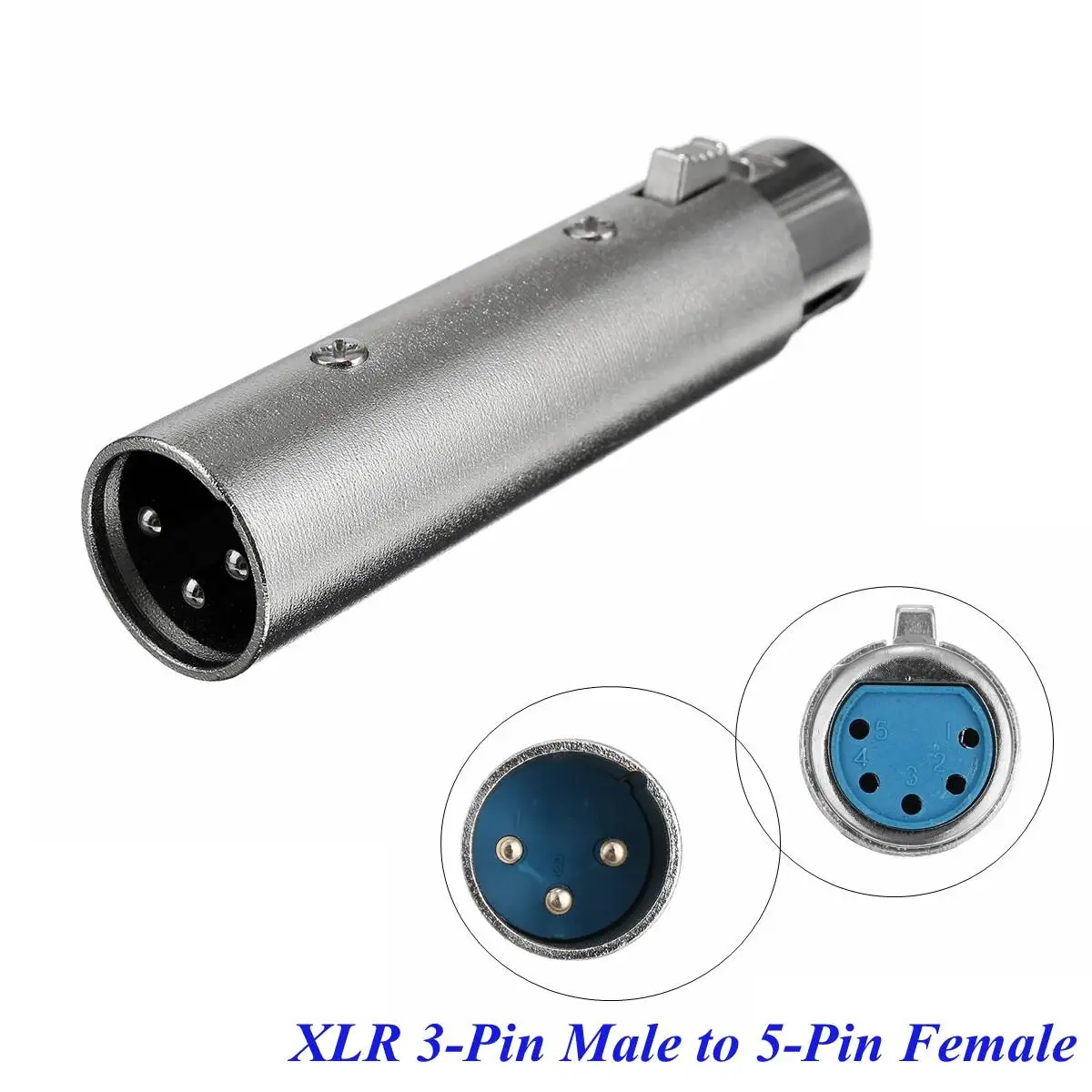 1 шт. серебристый металл 3 Pin Мужской XLR разъем 5 Pin Женский DMX Аудио разъем адаптера высокое качество микрофонный адаптер