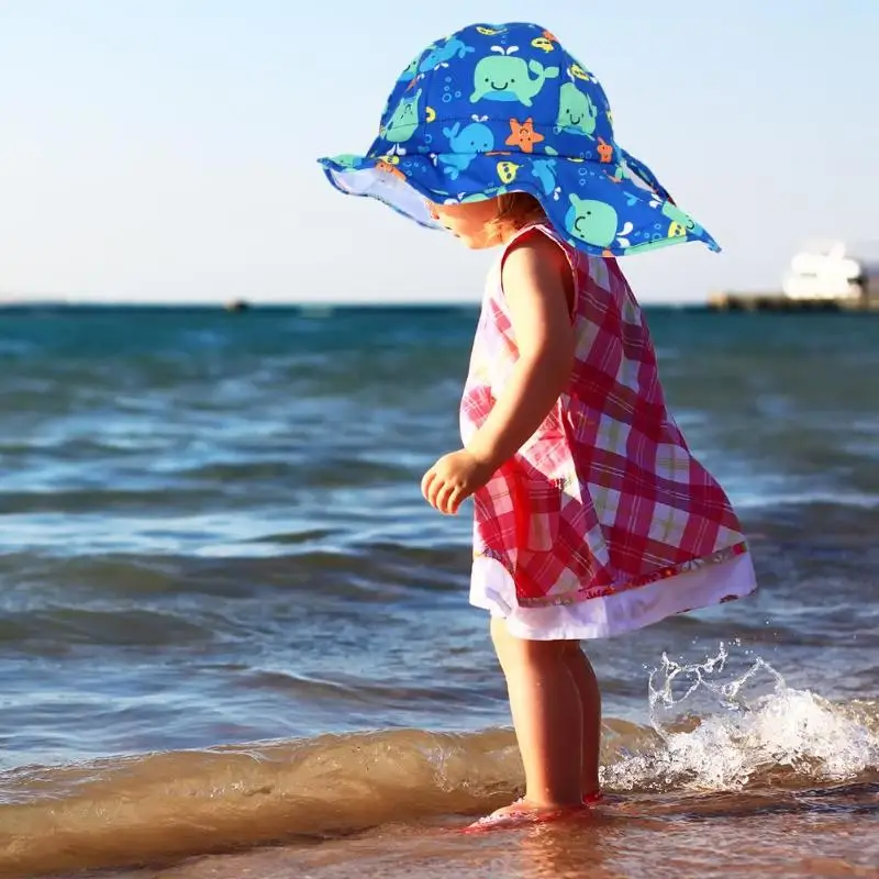 

Summer Baby Sun Hat Children Outdoor Neck Ear Cover Anti UV Protection Cap Kids Boy Girl Swimming Flap Cap