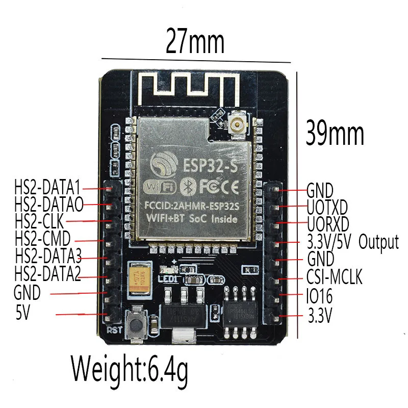 Esp32-Cam Esp-32S модуль Wi-Fi Esp32 серийный wi-fi Esp32 Cam макетная плата 5V Bluetooth с Ov2640 Камера модуль