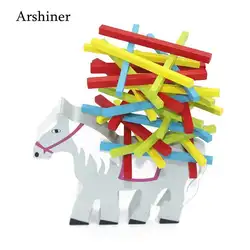 Игрушки для маленьких детей развивающие Слон/лошадь балансирующие блоки Деревянный игрушки из бука дерево баланс игры Монтессори