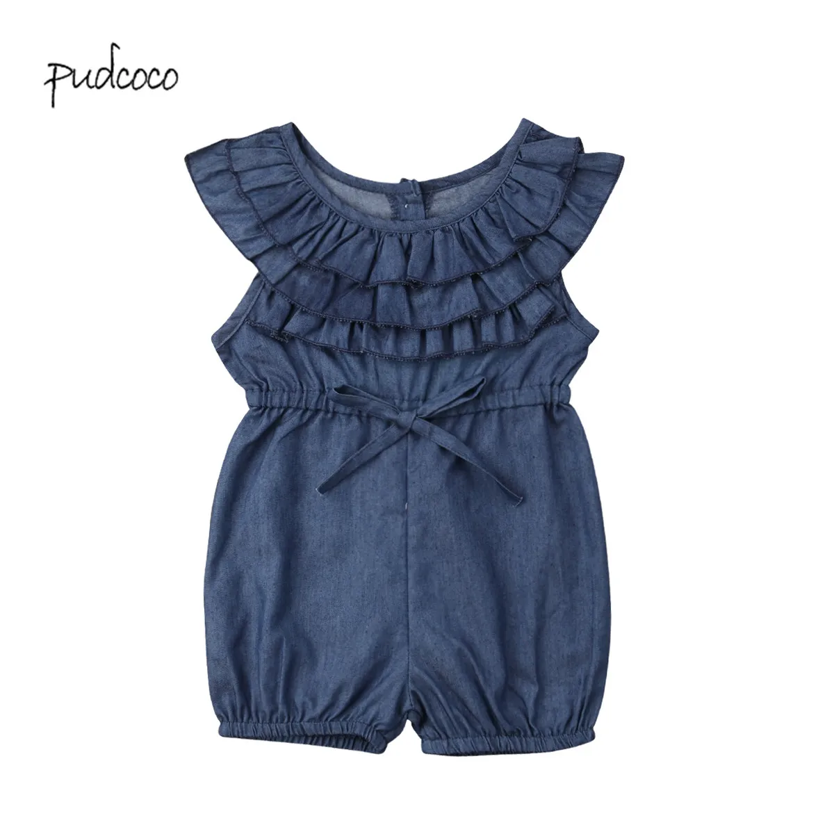 

Pudcoco New Brand Baby Toddler Girls Princess Ruffle Denim Sleeveless Jumpsuit Outfits Clothes