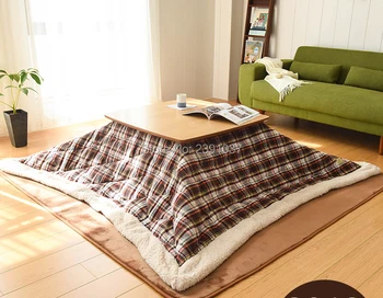 

Free shipping 2pcs/set Kotatsu Futon&Carpet Square Patchwork Style Cotton Soft Quilt Japanese Kotatsu suit for 60/75/ Table