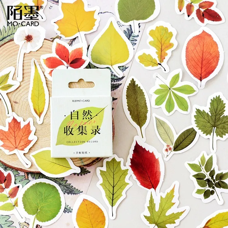 

46PCS/box New Natural Collection Paper Lable Sealing Stickers Crafts Scrapbooking Decorative Lifelog DIY Stationery Sticker
