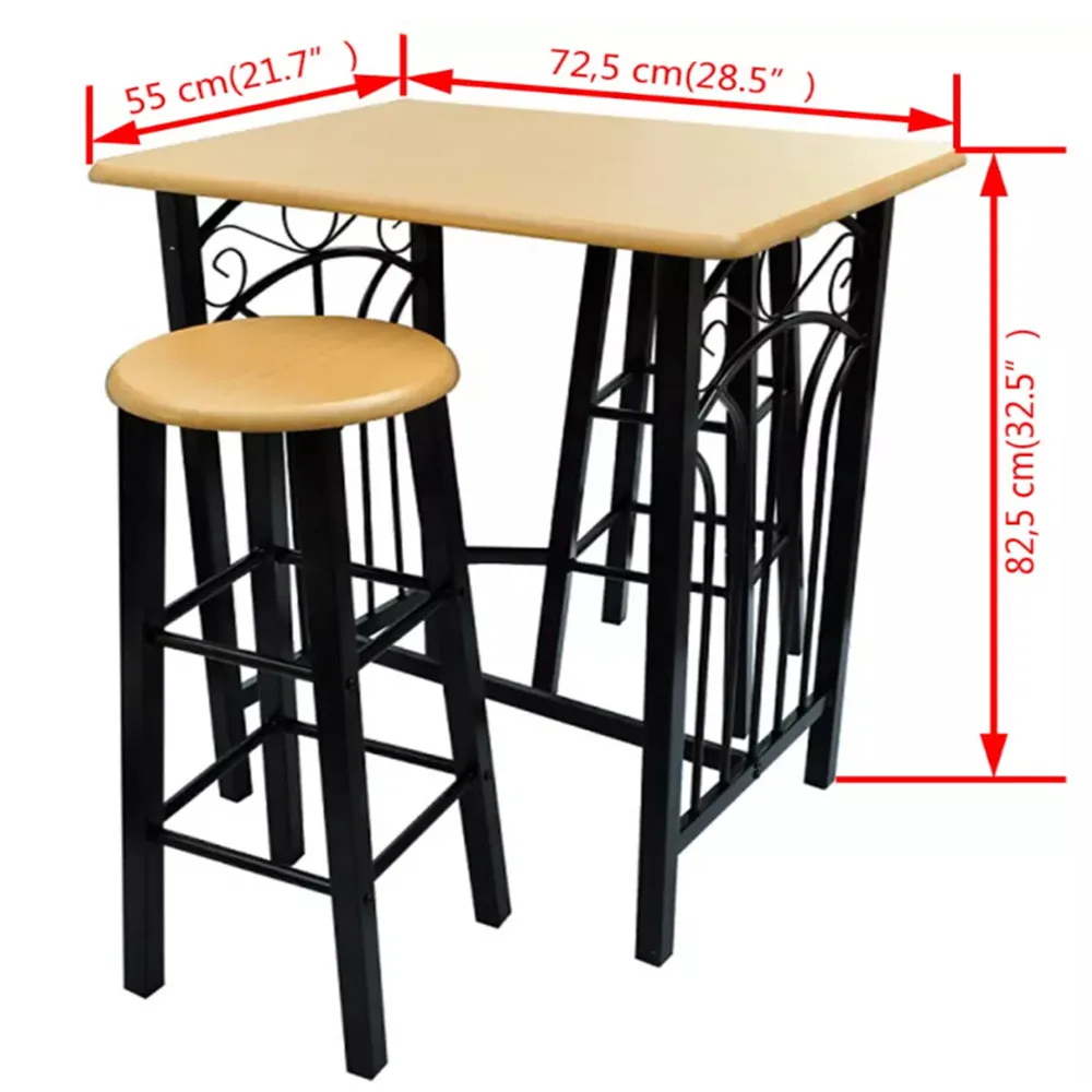 vidaXL Breakfast/Dinner Table Dining Set MDF with Black 240095