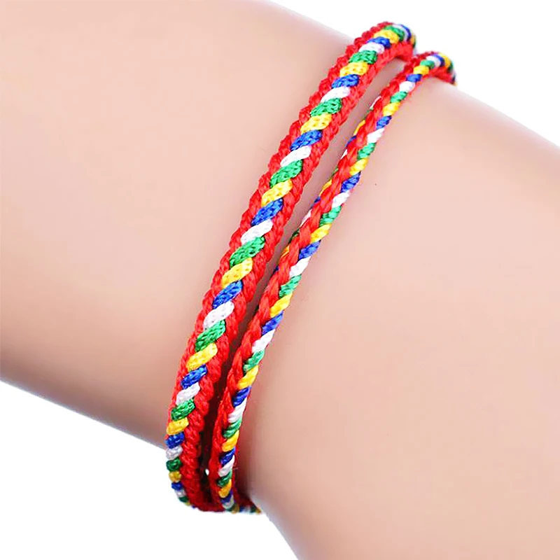 

Cute Auspicious Omen Five-colored Ropes Bracelets Knit Couples 10PCS/Pack Lovers Lucky Adjustable Drawing Thin Valentines Gift