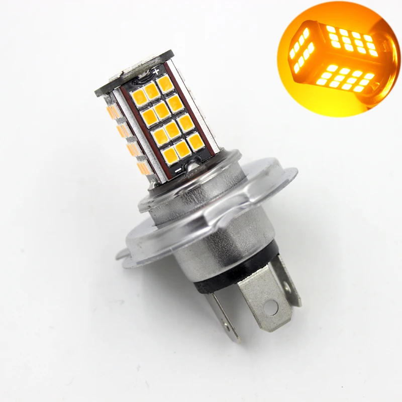 

56SMD H4 LED Lamp Car Motorcycle Headlight Bulb DC 6V 10W 1200LM 4300K Yellow High/Low Conversion Kit