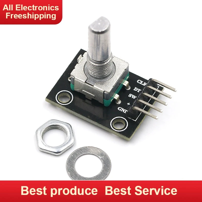 

360 Degrees Rotary Encoder Module For Arduino Brick Sensor Switch Development Board KY-040 With Pins