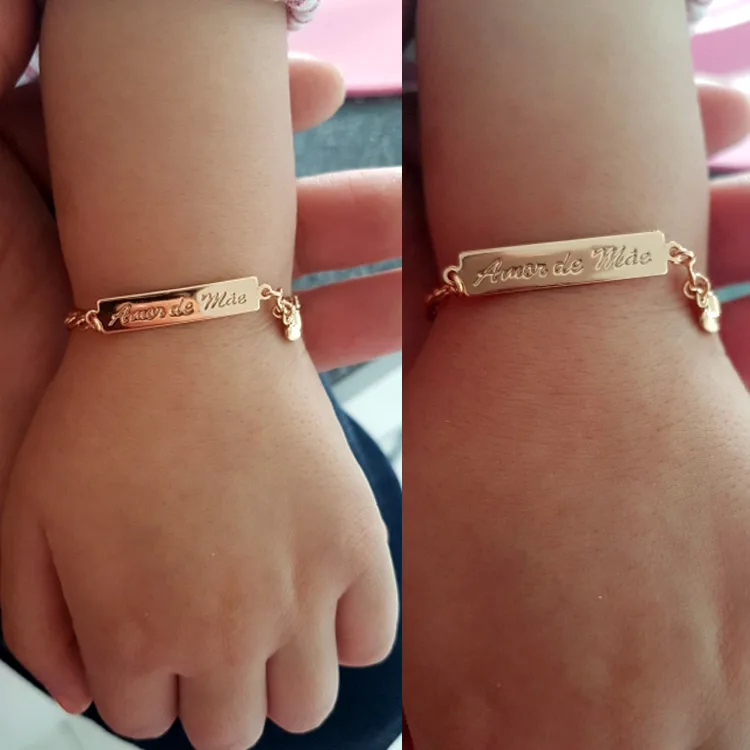 الأم الحب طفل أساور الذهب الاطفال مجوهرات التعميد شارة Pulseira بيبي الفتيات الفتيان Bileklik Branzoletki Dzieci B01Mae الأم الحب طفل أساور الذهب الاطفال مجوهرات التعميد شارة Pulseira بيبي الفتيات الفتيان Bileklik Branzoletki Dzieci B01Mae
