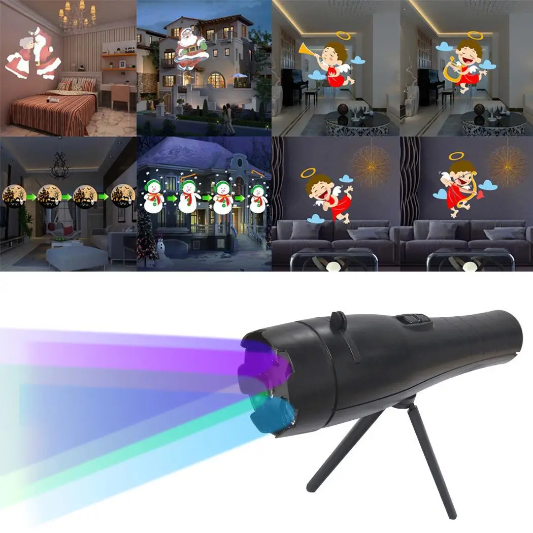 

Christmas Portable LED Projector Lights Handheld Flashlight USB Cable Toy Casual Lithium Battery(Include) Gift
