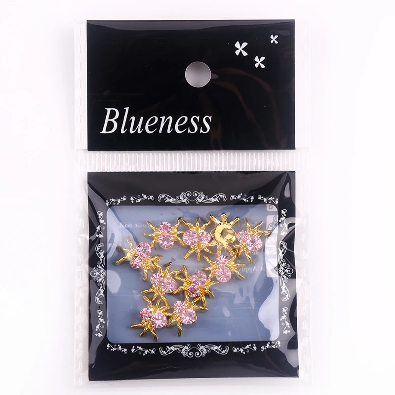 Blueness 10 шт. 3D дизайн в виде паука Стразы для ногтей блестящие гелевые шпильки