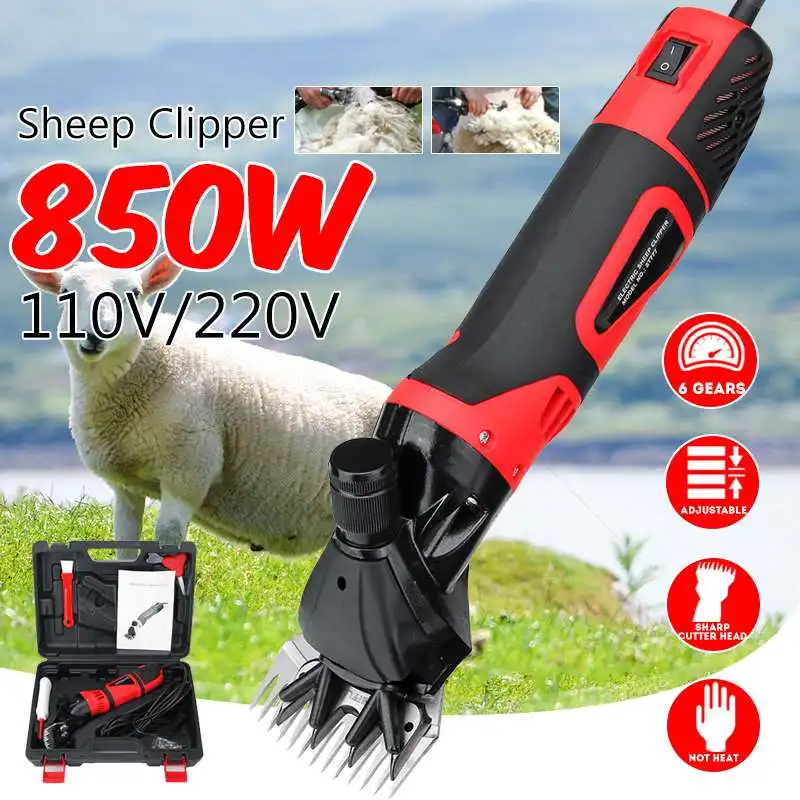 

850W 110V/220V Farm Electric Sheep Goat Shearing Machine Clipper Shears Cutter Wool Scissor Not Heat Efficient Adjustable Speed