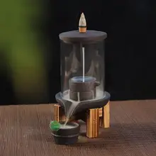Курильница для благовоний горелка с акриловой защитной крышкой керамика дым водопад благовония Ароматические держатель Подарочная коробка ладан ремесла