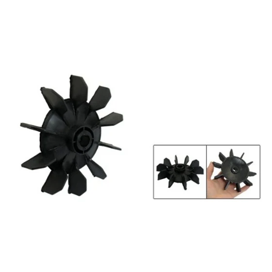 Ten Vanes Motor Fan Blade Air Compressor Part Black Plastic 14mm Inner Dia 