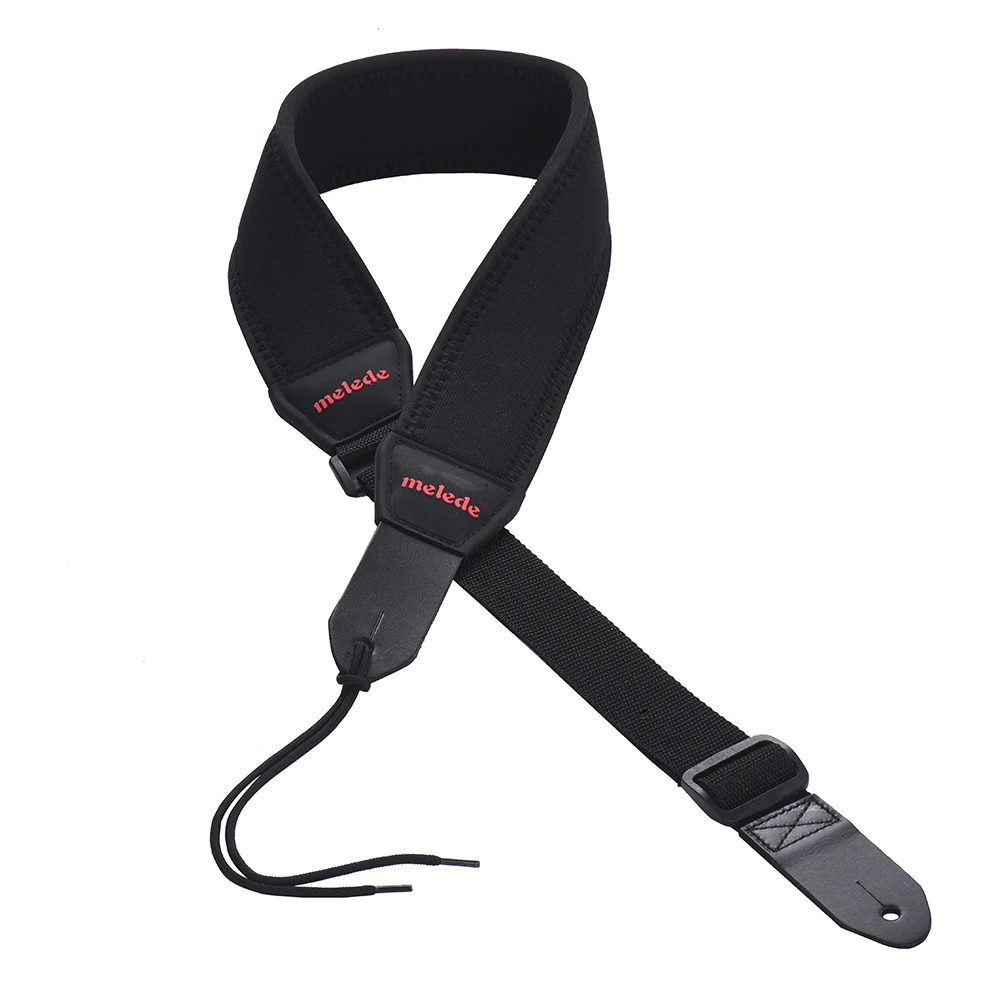 Adjustable Thickened Guitar Shoulder Strap Black Soft Neoprene Belt for