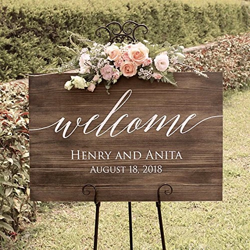 Signo de placa de fechas de boda Personalizado Novia Novio familia signo de madera regalo de Navidad