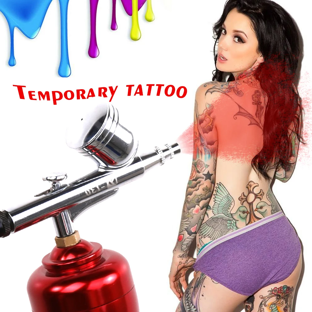 

Mini Portable Beautiful Airbrush Set Small Spray Pump Pen Set Air Compressor Kit for Art Painting Tattoo Craft Cake Spray Model