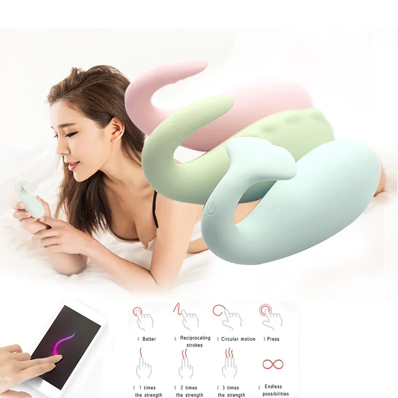 USB Charge 8 Modes Wireless App Remote Control Vibrator Soft Silicone Dildo Bluetooth Connect Adult Game Sex Toys For Women X145