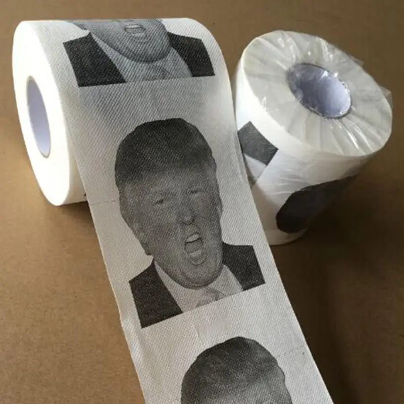 1pc Funny Toilet Paper Donald Trump Humour Toilet Paper Roll Novelty