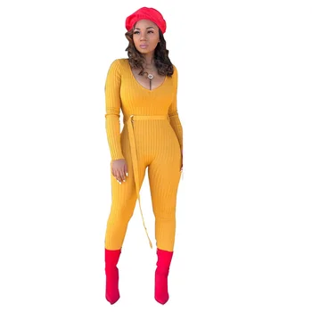 

Sweater Knitted Jumpsuits For Women 2019 Winter Rompers Womens Jumpsuit Long Sleeve Bodycon Sexy Jumpsuit