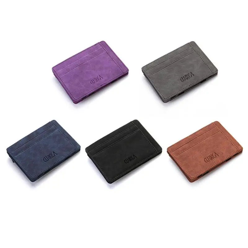 

Innovative Matte Leather Purse Unisex Credit Card Small Zipper Fashion Simple Coin Wallet For Men Women Purple Gray Black Brown