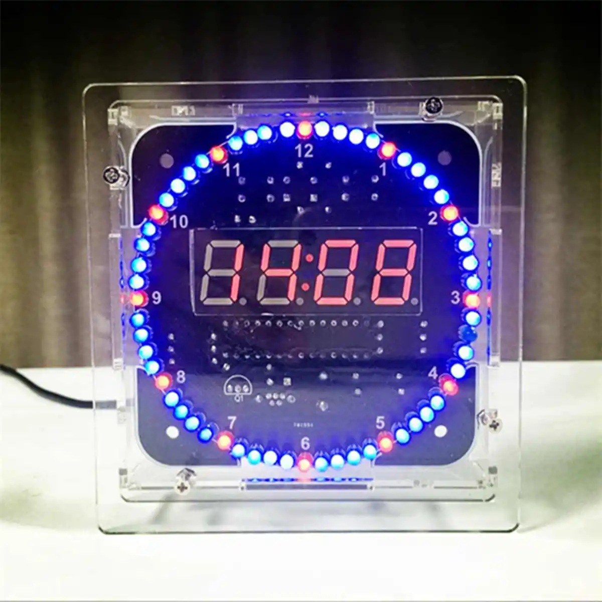 DIY светодиодный электронный дисплей температуры вращающиеся цифровые часы