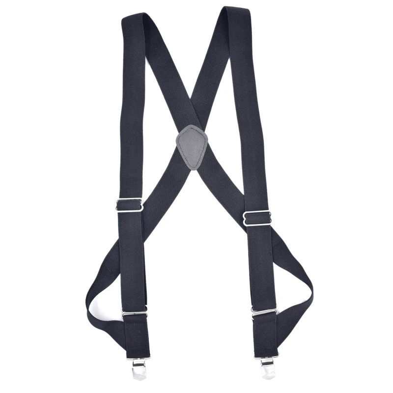 

2019 New European And American New Men's Outdoor Work Harness Adult Monochrome Casual Pants Suspenders With 2 Clips Adjustable