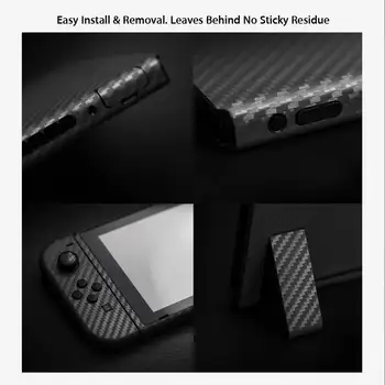 

4Pcs Game Black Carbon Fiber Skin Full Wrap Sticker Decal Cool Protector For Nintend Switch Console & For NS Joy-co Controller